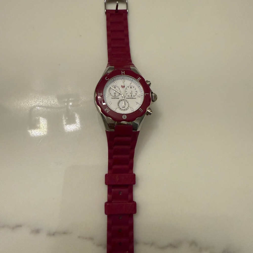 Purple rubber, Michelle Chronograph Watch - Picture 2 of 6